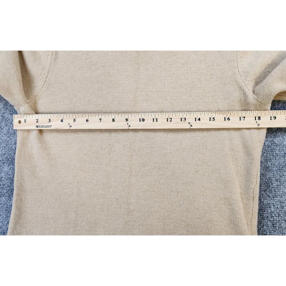 Brooks Brothers Sweater Womens Large Beige Tan Lambs Wool Soft Cozy Cottage Bow - Picture 4 of 15